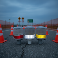 Voyant d'avertissement de trafic du groupe Roadsafe LED clignotante Feu de circulation d'obstruction solaire portable pour cône