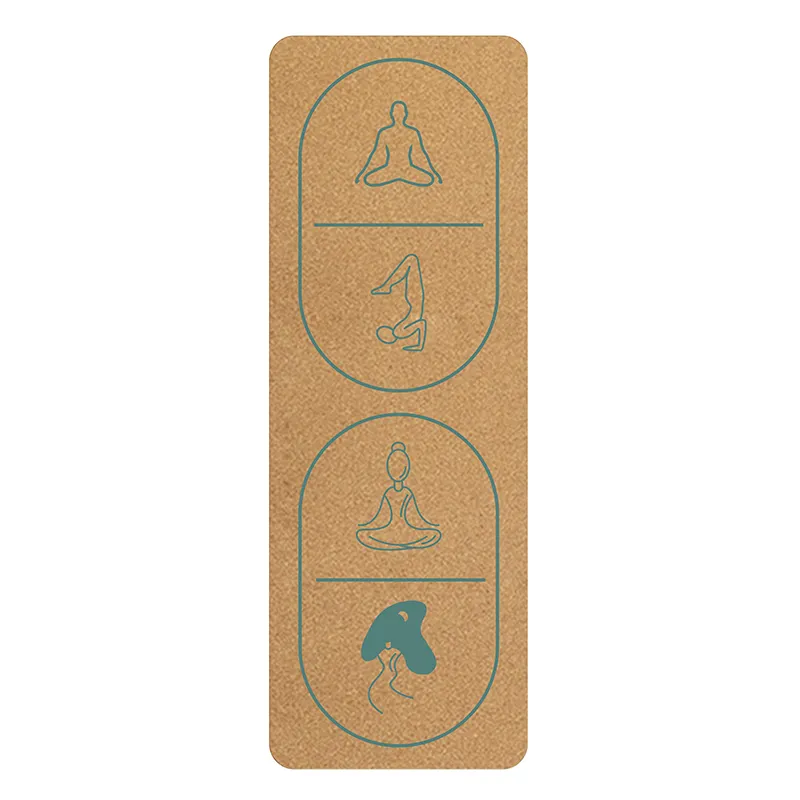Tappetino da Yoga ecologico di alta qualità tappetini da Yoga stampati personalizzati all'ingrosso in sughero Tpe 5mm