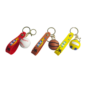 Llavero de PVC con diseño de pelota de dibujos animados, nuevo, al por mayor, ligero, duradero, con logotipo personalizado - Product Image 1