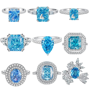 Bague de luxe en argent sterling 925 pour femme, zircon de laboratoire, pierre précieuse dorée, pour mariage, anniversaire, fête, plaqué rhodium, vente en gros - Product Image 2