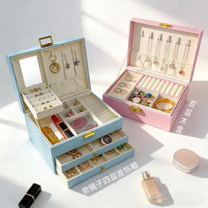 Scatola per Anelli da Donna in Materiale Composito di Lusso Leggero, Confezione Portatile da Viaggio Multistrato per Conservare Orecchini, Collane e Souvenir - Product Image 5