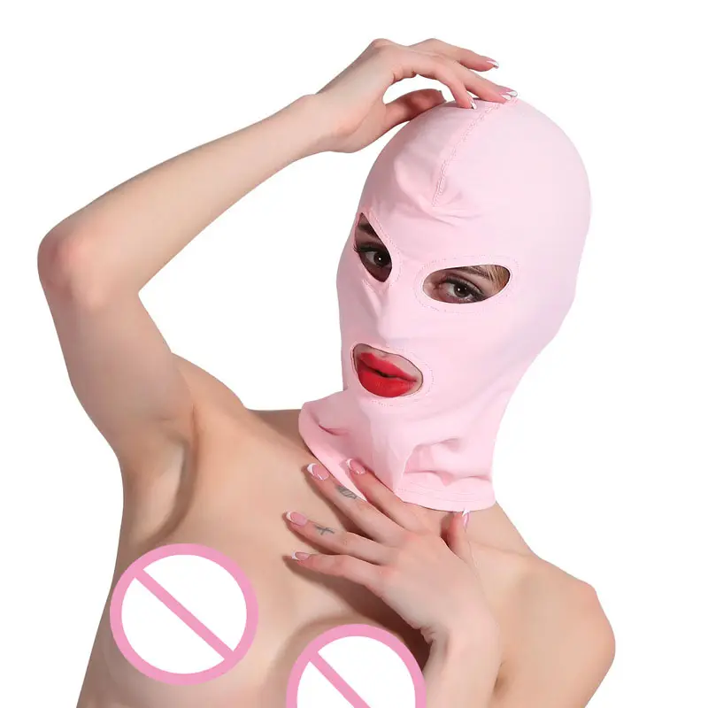 Haute élasticité respirant sexy éponge harnais sexe tête masque pour les yeux SM Bondage couvre-chef pour Couple retenue capuche masque