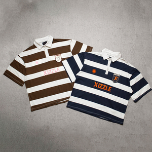 เสื้อโปโลชายแขนสั้นลายทางปักโลโก้สั่งทำขายส่ง พร้อมเสื้อเชิ้ตติดกระดุมลายทางสกรีนพิมพ์ - Product Image 2