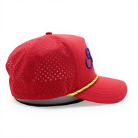 Gorra de Béisbol Deportiva Impermeable Personalizada de 5 Paneles con Perforaciones Láser y Logotipo Bordado en 3D para Venta al Por Mayor