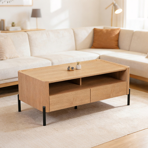 Mesa de <span class=keywords><strong>Centro</strong></span> Moderna de Madera para el Hogar, con Cajones de Almacenamiento, Cuadrada, Minimalista, para la Sala de Estar, Precio de Mayoreo - Product Image 2