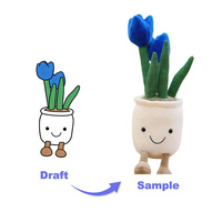 Jouet en peluche personnalisé OEM ODM en forme de lapin, jouet en peluche en forme de plante, cadeau d'anniversaire pour filles, rembourré en coton PP