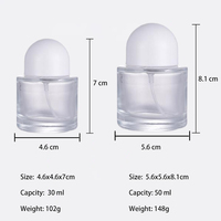 Flacon de parfum en verre transparent, flacon pulvérisateur de parfum rond vide, 30 ml, 50 ml, 100 ml, OEM ODM, logo personnalisé