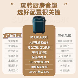 เครื่องทำขนมปังซูปอร์อัตโนมัติมัลติฟังก์ชั่น อบได้ 360 องศา เครื่องนวดแป้งอัจฉริยะสำหรับใช้ในครัวเรือน - Product Image 2