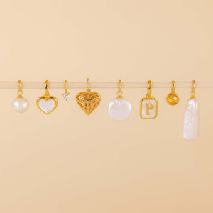 Dijes DIY Antideslustre e Impermeables, Chapados en Oro PVD de 18k, Colgantes de Perlas de Acero Inoxidable 316L, Joyería Certificada de Moda para Mujer - Product Image 2