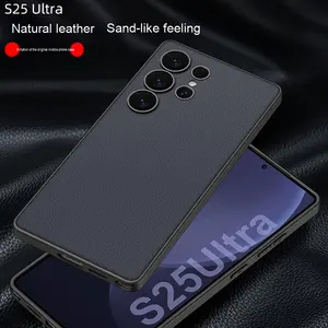 Pour Samsung S25 Ultra housse de protection PU peinture métallisée en cuir uni étui de téléphone portable pour A53 S25Plus sensation de peau mate - Product Image 2