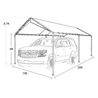 Abri de voiture extérieur résistant aux intempéries, aux UV et à la décoloration, avec tissu pare-soleil