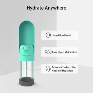 패셔너블한 접이식 휴대용 애완동물 여행용 컵 물병 급수기 필터 포함 - Product Image 4