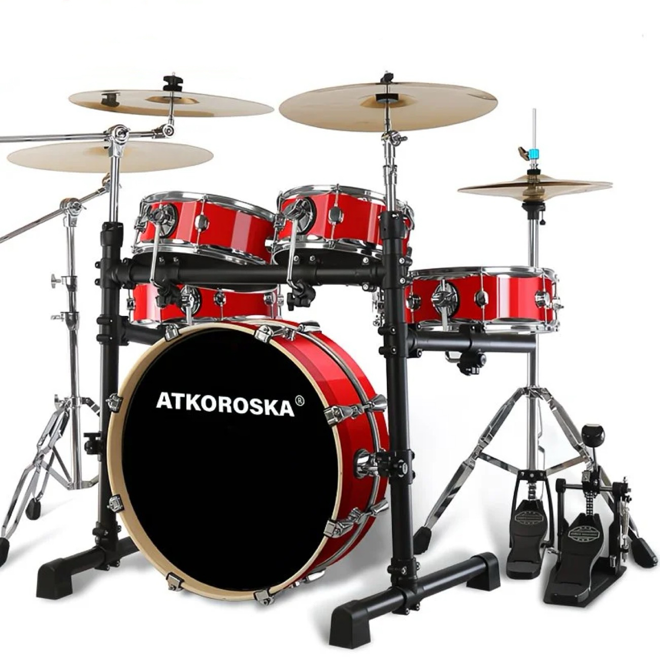 Red + D10 Polished (5-Drum 4-Cymbal)