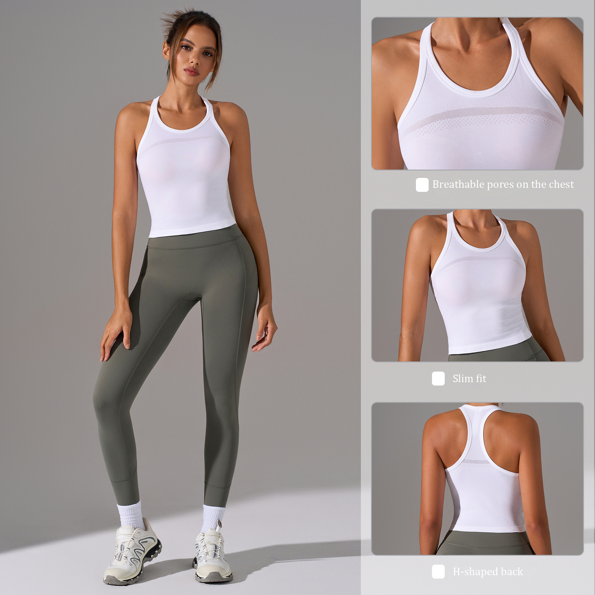 Workout Tank Tops for Women Sleeveless Gym Tops Seamless Racerback Athletic Yoga Shirts