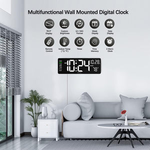 Cloccers Đồng hồ treo tường lớn DST lịch ngày tự động ánh sáng đồng hồ kỹ thuật số nhiệt độ với điều khiển từ xa đồng hồ báo thức - Product Image 3