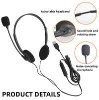 Casque de jeu filaire USB sur oreille, unité de pilote de 40 mm, réponse en fréquence 20 Hz-20 kHz, microphone avec fonction de silence, contrôle du volume, musique