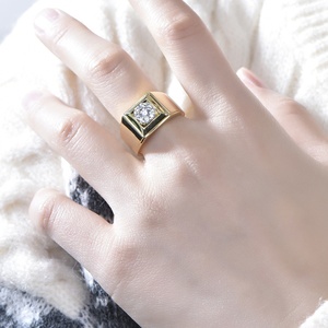 Anillo de Hombre Kirin de Plata de Ley 925 con Diamantes y Baño de Oro, Impermeable, con Circonita en Forma de Pera y Diamantes Genuinos - Product Image 2