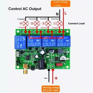 Dc 12V-36V không dây điều khiển từ xa chuyển đổi nhận 4 kênh RF 200m dài khoảng cách 3m hút Antenna công nghệ mới - Product Image 6
