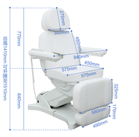 Fauteuil de spa électrique blanc automatique portable de luxe, lit de beauté de salon, 3 moteurs, appui-tête réglable, table de massage en cuir PU