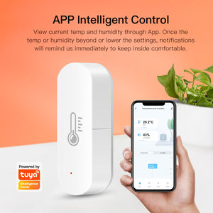 Tuya wifi thông minh độ ẩm & cảm biến nhiệt độ Home Hệ thống an ninh ABS vật liệu nhựa Battery Powered PST-WSD400D - Product Image 3