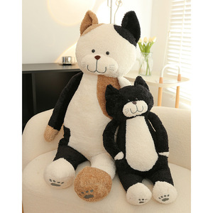 Grande coussin-peluche chat en peluche, motif chat de dessin animé endormi, pour filles et commandes de cadeaux en gros - Product Image 1