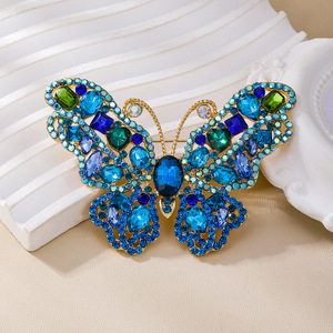 Weiman Damen vergoldete Schmetterlings broschen Mode Großhandel Schmuck Kristall Strass Diamant für Party Geschenk Zink legierung - Product Image 2