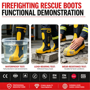 Botas de Bombero Profesionales de Goma <span class=keywords><strong>GA</strong></span> 6095 Certificadas, Resistentes al Fuego y al Calor, Antideslizantes, con Puntera de Acero, Botas de Seguridad para la Lucha Contra Incendios - Product Image 6