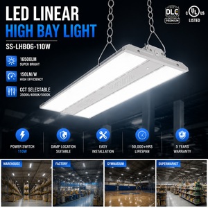 ไฟ LED Linear High Bay สำหรับโรงงาน 110W 16500LM เลือกอุณหภูมิสีได้ 3500K 4000K 5000K เหมาะสำหรับคลังสินค้า โรงงาน โรงยิม ซูเปอร์มาร์เก็ต - Product Image 1