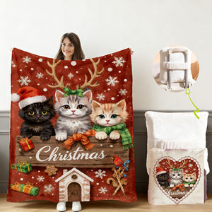 Faltbare 2-in-1-Kissen-Decke aus Flanell-Fleece für Weihnachten, tragbar für Zuhause, Auto, Reisen und Flugzeug, leicht zu transportieren - Product Image 1