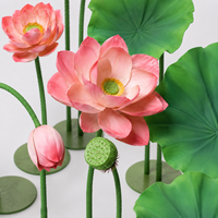 Ensemble de fleurs et feuilles géantes en mousse EVA rose, artificielles, pour Noël, remise de diplôme, mariage, célébrations festives, affichage en centre commercial et atrium