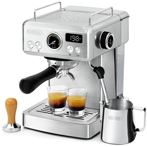 <span class=keywords><strong>Cafetera</strong></span> Espresso Semiautomática <span class=keywords><strong>Italiana</strong></span> de 20 Bares, de Acero Inoxidable, Profesional, con Espumador de Leche Fría y Caliente - Product Image 1