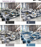 Canapé d'angle pour salon, canapé-lit moderne en tissu, ensemble de canapés royal 7 places