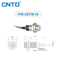 Commutateur de capteur à effet Hall magnétique CNTD CAY18-10 3 fils IP67 sortie Proxim fabricant NPN PNP capteur 10mm capteur de proximité magnétique
