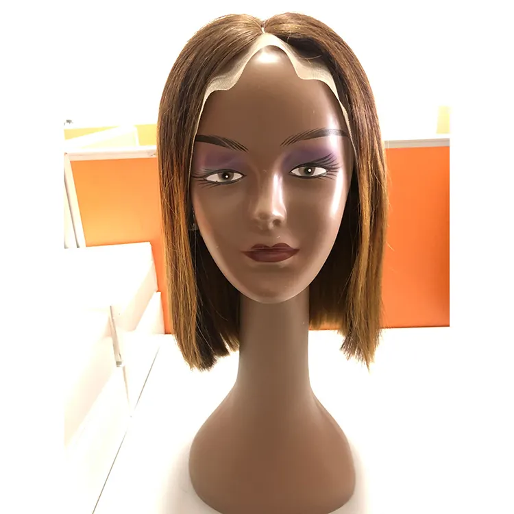 Apple Girl Dropshipping Wholesale 1B/27 Mixed Color Short Bob Lace Front Human Hair Wig For Black Women Ombre Bob Lace Front Wig