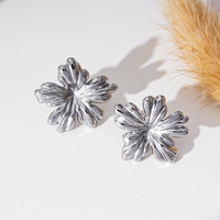 Boucles d'oreilles en acier inoxydable à design épais avec anneaux de grande surface