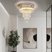 Lampe de plafond ronde moderne et simple en cristal, style italien doré de luxe, pour salon, bureau, chambre à coucher, décoration intérieure.