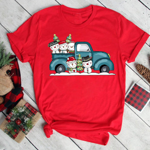 2025 la personalizzazione della fabbrica di alta qualità nuovi modelli più venduti per festeggiare il Natale venduti a basso prezzo t-shirt da <span class=keywords><strong>donna</strong></span> O-collar - Product Image 1