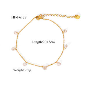 डेन्टी गहने स्टेनलेस स्टील 18k वास्तविक सोने का क्यूबिक जिरकॉन नॉन टैर्निश हाइपोएलर्जेनिक - Product Image 6