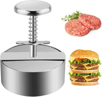 Presse à hamburgers en acier inoxydable, machine à boulettes de Hamburger réglable pour bœuf, légumes, hamburgers