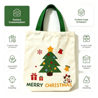 Sac de courses en toile réutilisable personnalisé pour Noël, sac fourre-tout pour bonbons de Noël, idéal pour les cadeaux