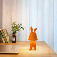 Lampe de chevet moderne et créative pour chambre d'enfant, avec motif d'animal coloré, lapin gras pour bébé, lampe de nuit LED pour table de chevet