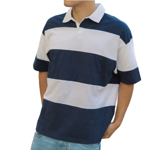 Polo a Rayas para Hombre, Manga Corta, Tejido de Punto, Cuello Casual, Ropa Deportiva de Golf, Logotipo Personalizado - Product Image 1