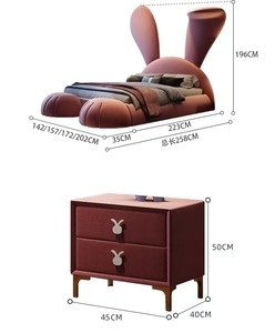 2026豪华动物造型兔子床别墅卧室儿童天鹅绒女孩床套装 - Product Image 5