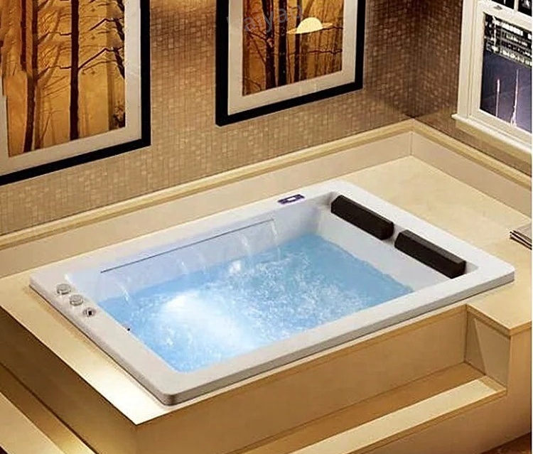 Dual Harmony Embedded Acrylic 2-Person Bathtub With Digital Control Panel, Adjustable Jets & Soothing Design