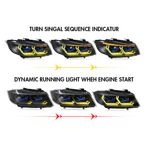 Feux avant TT-ABC <span class=keywords><strong>LCI</strong></span> Angel Eyes RGB LED DRL pour <span class=keywords><strong>BMW</strong></span> modèles 2009-2011 <span class=keywords><strong>E90</strong></span> 335i, phares au xénon adaptatifs avec mise à niveau automatique - Product Image 6
