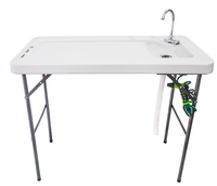 Table pliante robuste en plastique HDPE avec évier pour pique-nique en plein air