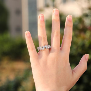 Huitan แหวนแต่งงานฝังเรียบสุดครีเอทีฟขนาด6ถึง10สำหรับผู้หญิงเพทายหินเต็มวงแหวนอินฟินิตี้สำหรับผู้หญิง - Product Image 6