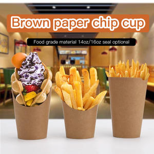 Gobelets en papier jetables personnalisés pour frites gobelets en papier avec support pour frites gobelet jetable en papier pour collation et charcuterie - Product Image 2