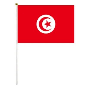 Event or Festival High Quality Custom Polyester Tunisia Hand Waving Flag