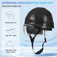 Casque de sécurité ZUJA epi ANSI/EN 397, chapeau de secours ABS, rigide et réglable avec visière, Construction à 6 points